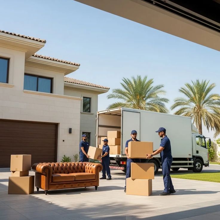 Professional packers carefully packing household items for moving